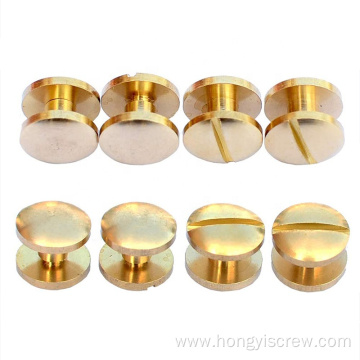 Brass Chicago Binding Rivets Male And Female Screw